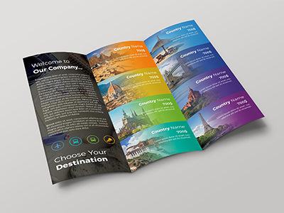 Travel Trifold Brochure brochure business clean company corporate corporate brochure design holiday print template psd travel travel agency travel brochure trifold brochure universal vacation