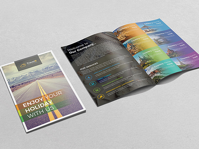 Travel Bifold Brochure bifold bifold brochure brochure business clean company corporate corporate brochure design designer holiday print template psd template travel travel agency travel brochure universal vacation