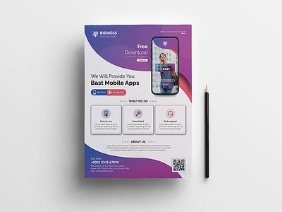 Mobile App Flyer ad adverts android app application commerce corporate design digital flyer flyer mobile ios iphone mobile mobile flyer phone play poster promotion sale