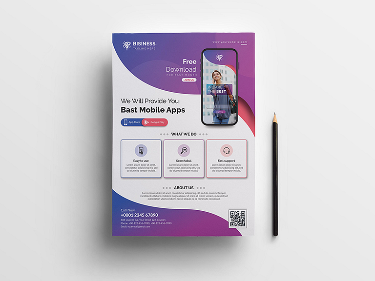 Mobile App Flyer by madmindgraphics on Dribbble