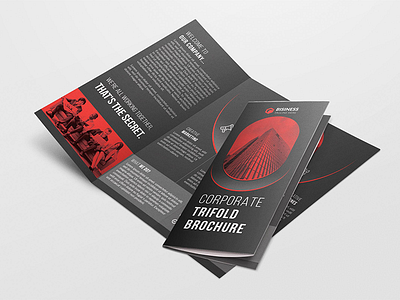 Trifold Brochure advertising agency black branding brochure business business brochure clean company corporate creative customizable dark financial indesign letter marketing modern multipurpose print