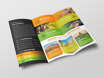 Travel Trifold Brochure brochure business clean company corporate corporate brochure design holiday print template psd template travel travel agency travel brochure trifold trifold brochure universal vacation