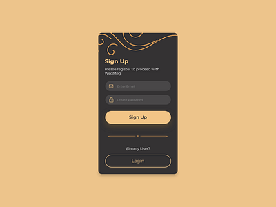 Sign Up Screen dailyui dark theme gold theme marriage theme sign up signup signup form signup page signup screen wedding theme wedmag