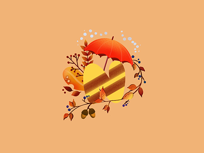 Autumn mood autumn cute illustration lettering
