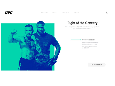 UFC minimalist web design