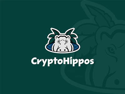 Crypto Hippos brand branding clean crypto design hippo hippos identity illustration logo minimalist nft project