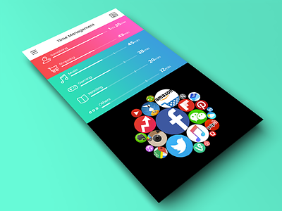 Time Management App application freebie mobile psd social media time management time monitor