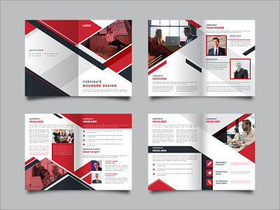 Modern 08 Pages Bifold Brochure Corporate Identity Template abstract branding brochure design business company profile design leaflet print layout typography vector