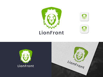 Lion Front Modern App Logo Design