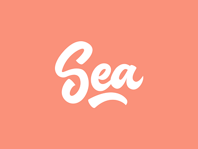 Sea Logo branding calligraphy design free hand lettering lettering logo logotype script type typo typography vector