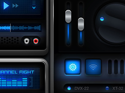 Dtx Standard app application buttons elements interface ios ipad iphone music player sound tesla