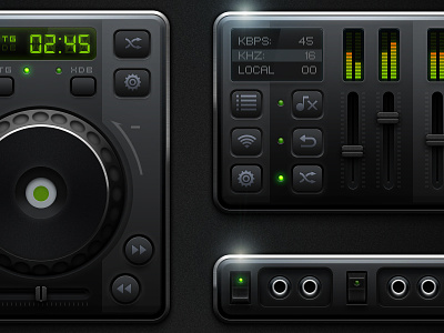 AUDIO MX audio button dark elements interface knob ui user