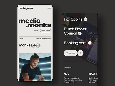 Media.Monks — Homepage Mobile design homepage interface mobile mobile design ui user interface visual design web web design website
