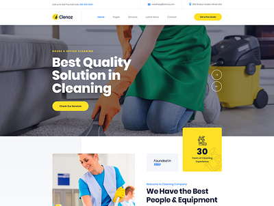 Clenoz - Cleaning Business Service Wordpress Theme clean cleaning design home cleaning office clean web web design