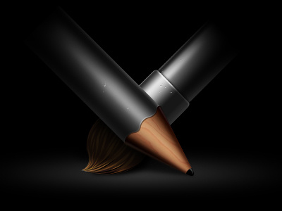 Pen black detail icon paintbrush pen pencil shot ui