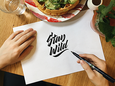 Stay Wild - Logo for Clothing Brand branding calligraphy collection design free hand lettering lettering logo logotype script sketch type typo typography