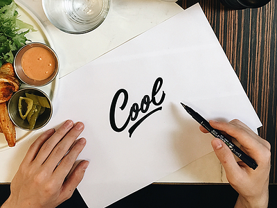 Cool - Sketch branding calligraphy clothing collection design free hand lettering lettering logo logotype script sketch streetwear type typo typography