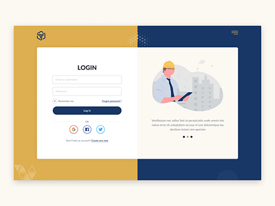 Login and Onboarding app concept app design blue connexion design app design inspiration figma gold login login form login page modern design onboarding sign in sign up social login ui design ux web web design