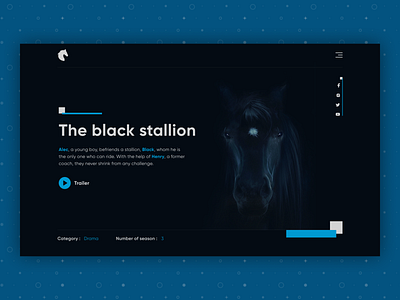The Black Stallion black cinema concept design design inspiration film hero movie stallion trailer ui ui design ux ux design video web web design website