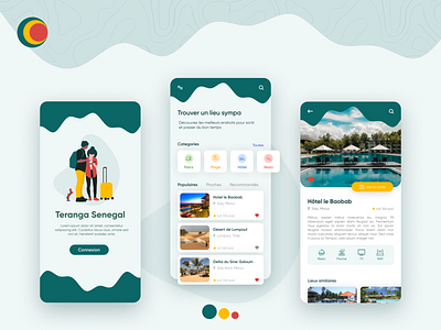 Teranga senegal - Tourism Mobile App app app concept app design design inspiration holidays mobile mobile app mobile ui senegal tour tourism tourist travel travel app traveling ui design ux design