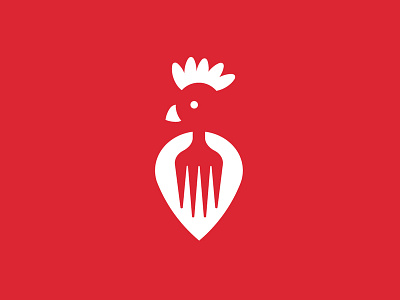 Chicken Diner branding chicken design flat icon illustration logo minimal red
