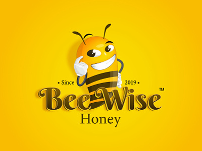 Bee Wise Logo bee bee brand bee logo brand branding honey illustration logo logos smart logo smart logos vector wise logo