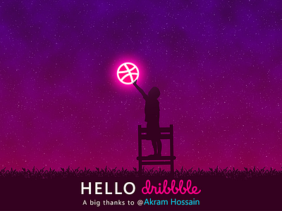 Hello Dribbble 1st shot design flat hello dribbble illustration vector