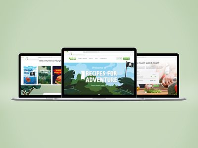 Recipes for Adventure Web UI design prototype ui ux design web