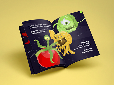 Burger Blast-Off · Recipes for Adventure burgers cooking design family time illustration kids recipe storybook