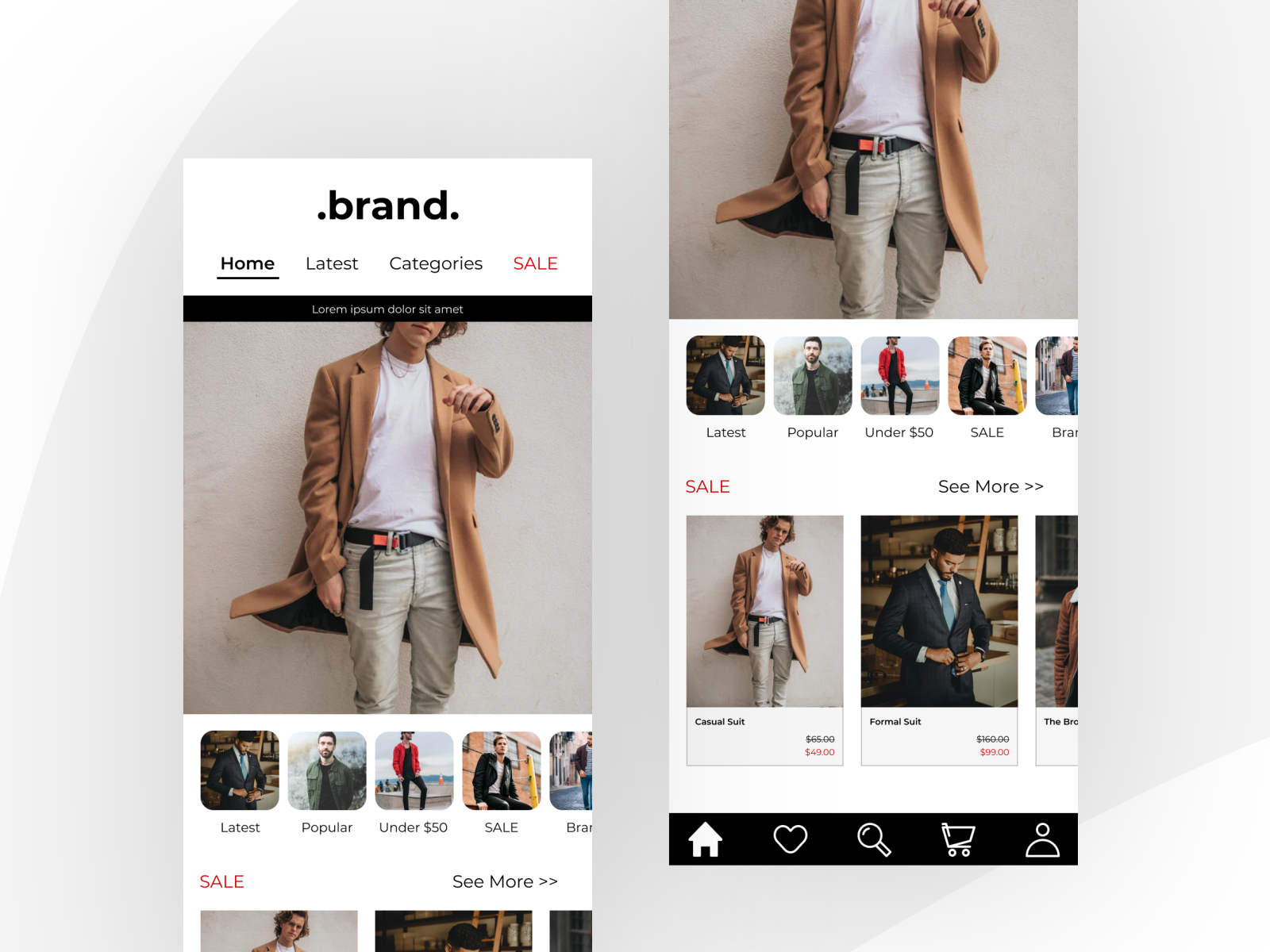 Men Fashion App Home Page UI Kit by Damar Wulan on Dribbble