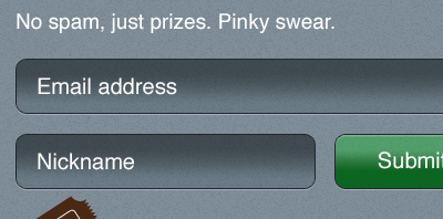 Pinky swear. email form nickname submit
