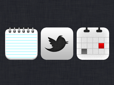 Replacement Icons calendar calvetica notes simplenote twitter
