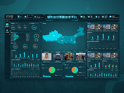 Urban integrated early warning management software ui 应用 设计