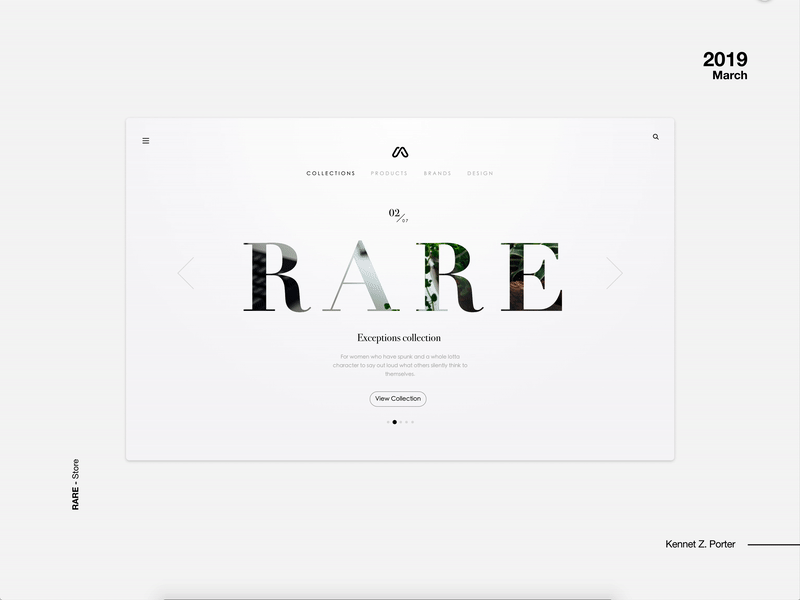 RARE Store design illustration logo motion graphics typography ui vector website animation website concept