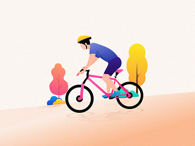 Illustration-Ride a bike bicycle design illustration