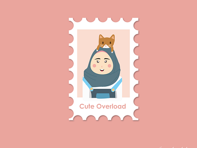 woman and cat cat cat lover cute hijab illustration illustrations muslimah vector illustration