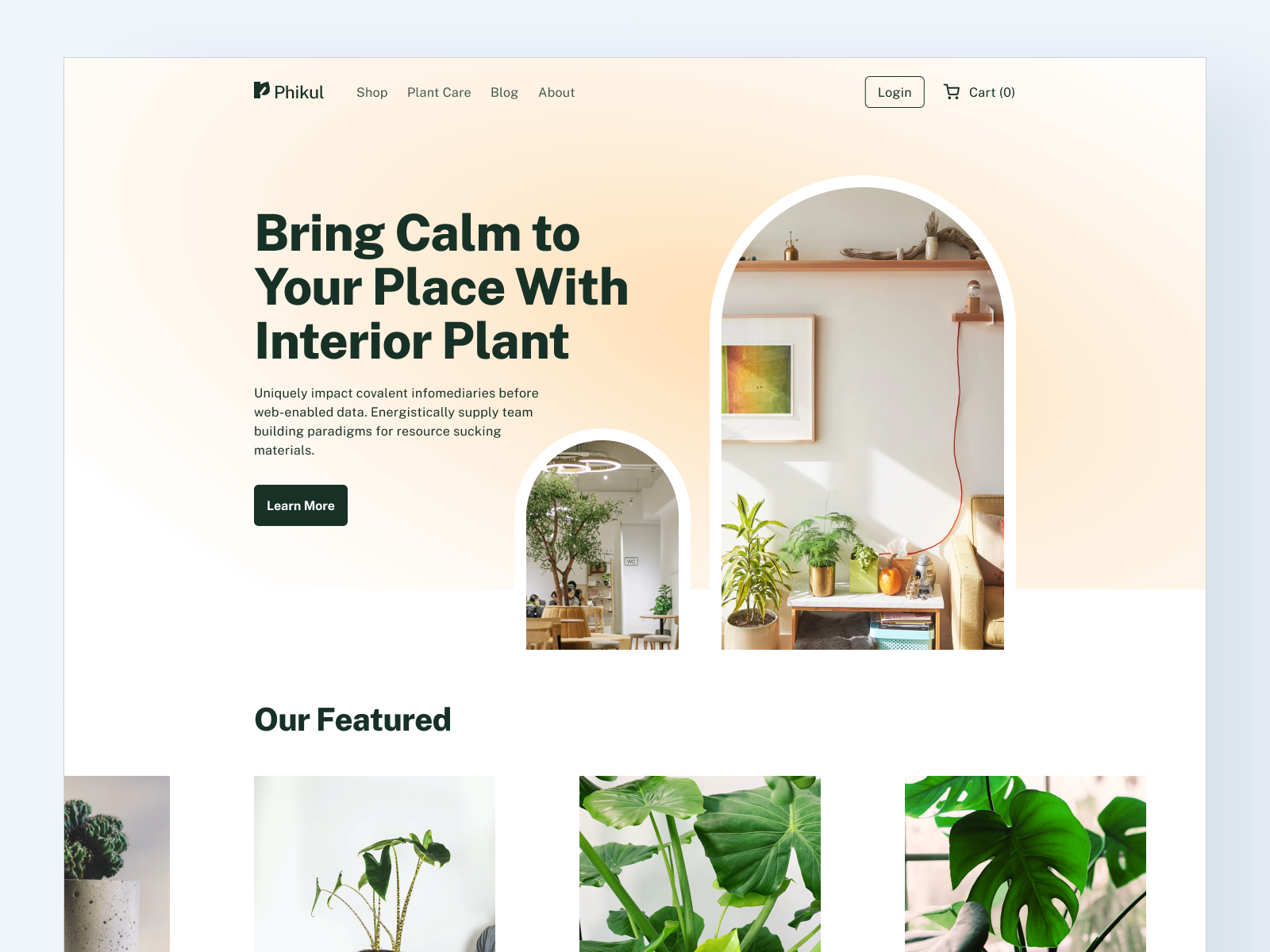 Interior Plant Shop site by Briant for Keitoto on Dribbble