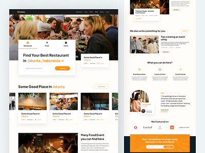 Foodeeu - Restaurant Reccomendation Website event food food and drink food website reservation restaurant restaurant app restaurants review ui uiux webdesign website website design