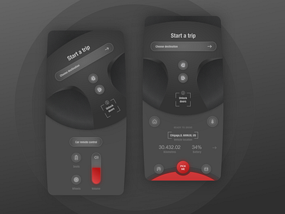 Remote Car Mobile App Concept car concept mobile app mobile ui remote remote control ride trip ui