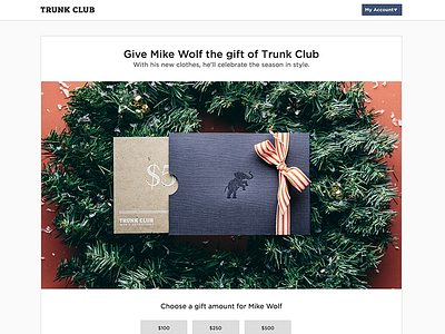 Holiday promotion landing page