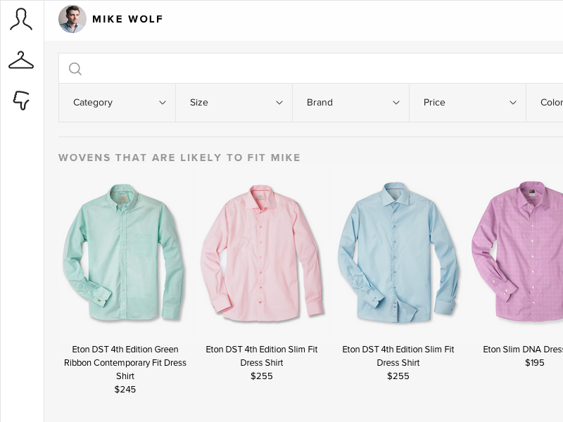 Stylists shopping interface - search results by Mike Wolf for Trunk ...