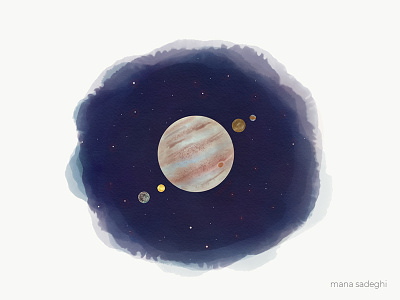 Meet Jupiter and its moons design illustration planet sketch space
