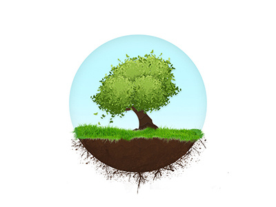 Solitude circle earth icon illustration illustrator nature root round sand travel tree vector