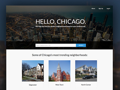 Landing Page for Neighborhood Informant business chicago clean design homepage interface landing landing page ui ux web design website