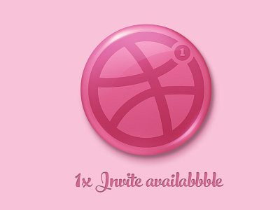 Invite Badge badge ball draft dribbble dribble giveaway illustration invitation invite pink shot