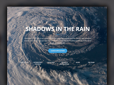 Shadows in the Rain - Landing Page homepage hurricane interface landing landing page product page project simple ui ux web design website