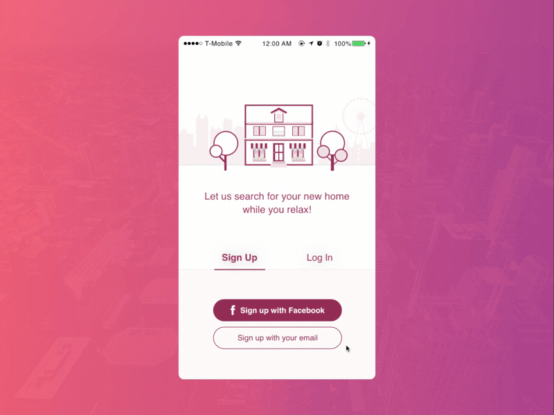 Neighborhood Informant Signup Animation colors flat gif illustration interaction login material mobile signup tour ui ux