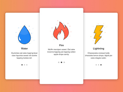 Elements - Onboarding Illustration app bolt droplet fire flame icons lightning mbe onboarding thunder ui water