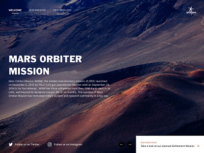 Mars Orbiter Mission - Landing Page branding design home homepage illustration landing landing page landing page ui typography ui web app web design