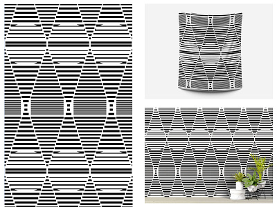 Noir et Blanc Sephart diamond abstract pattern art black fabric fashion pattern pattern design trend vector wallpaper white